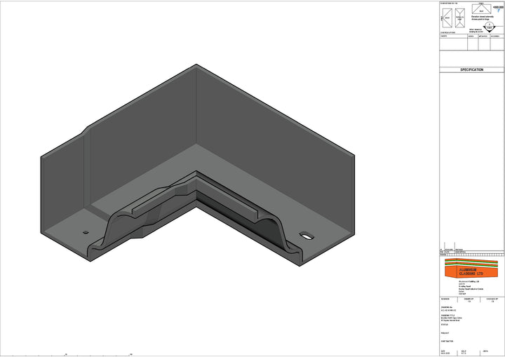 Cast Aluminium Moulded No46 Ogee Gutter 90 degree Internal Right
