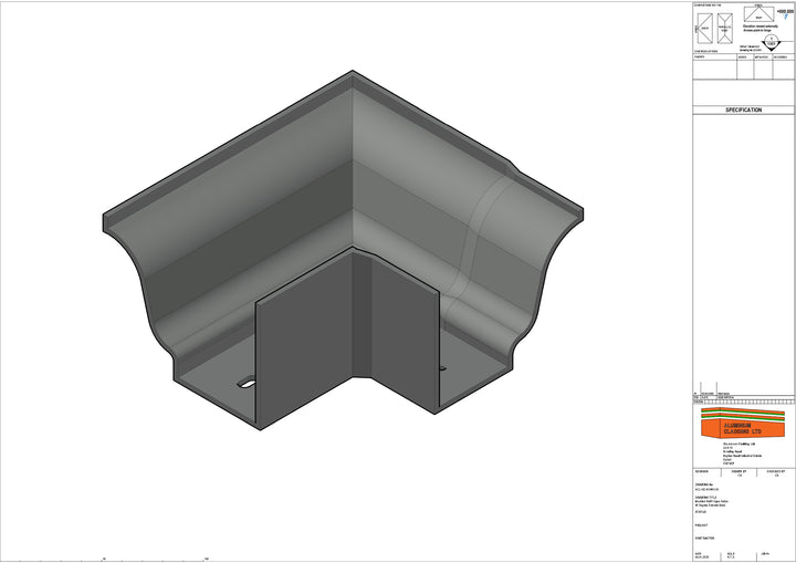 Cast Aluminium Moulded No46 Ogee Gutter 90 degree External left