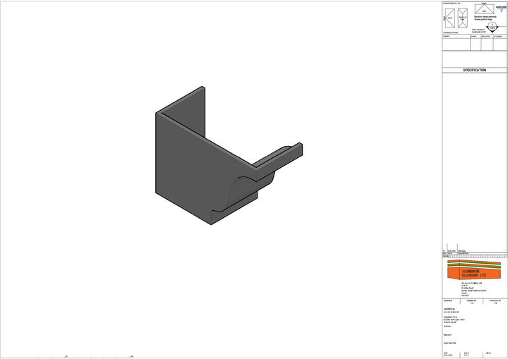 Cast Aluminium Moulded No46 Ogee Gutter Stopend Internal