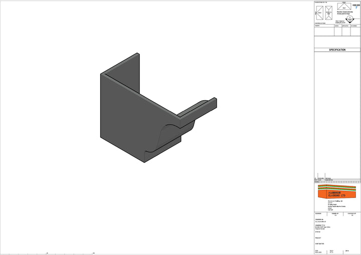 Cast Aluminium Moulded No46 Ogee Gutter Stopend External