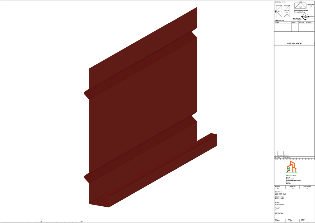 Aluminium Fascia Board - Type 1 - Butt Strap
