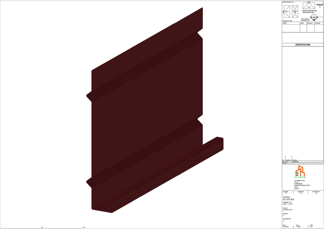 Aluminium Fascia Board - Type 1 - Butt Strap