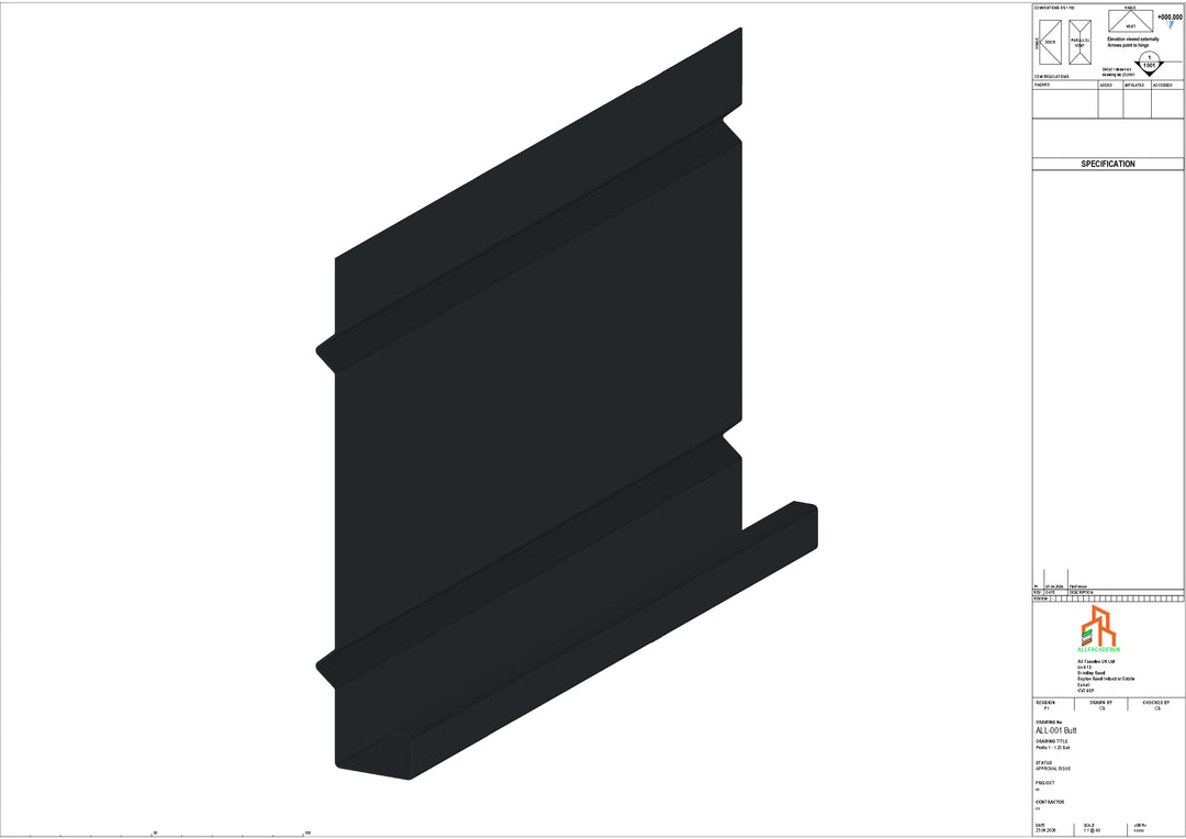 Aluminium Fascia Board - Type 1 - Butt Strap