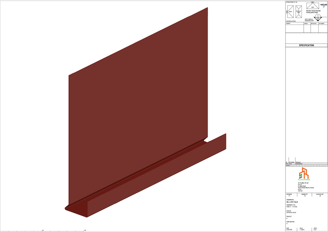 Aluminium Fascia Board - Type 11 - Butt Strap