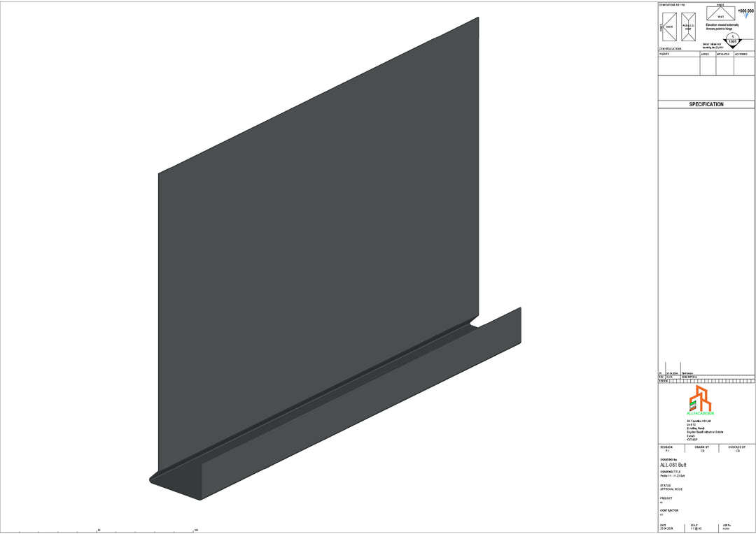 Aluminium Fascia Board - Type 11 - Butt Strap