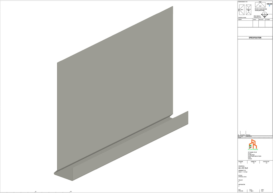 Aluminium Fascia Board - Type 11 - Butt Strap