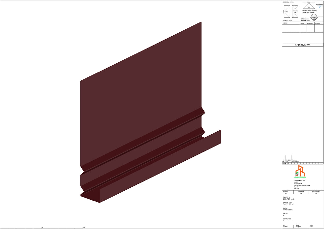 Aluminium Fascia Board - Type 12 - Butt Strap