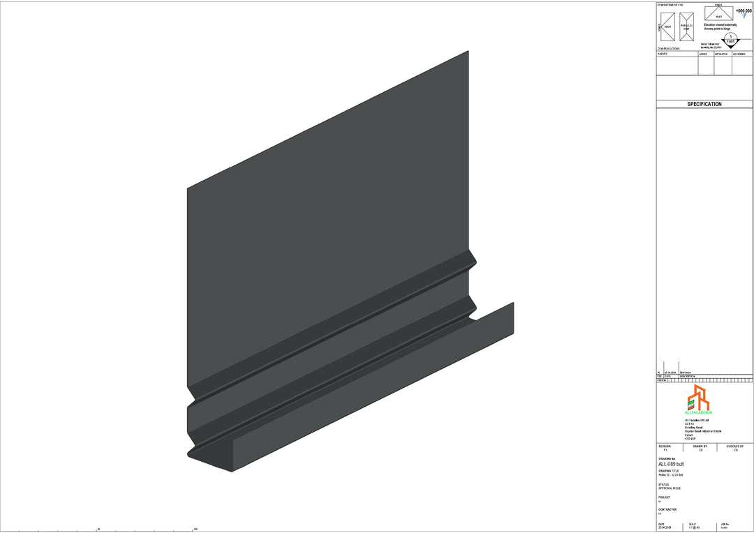 Aluminium Fascia Board - Type 12 - Butt Strap
