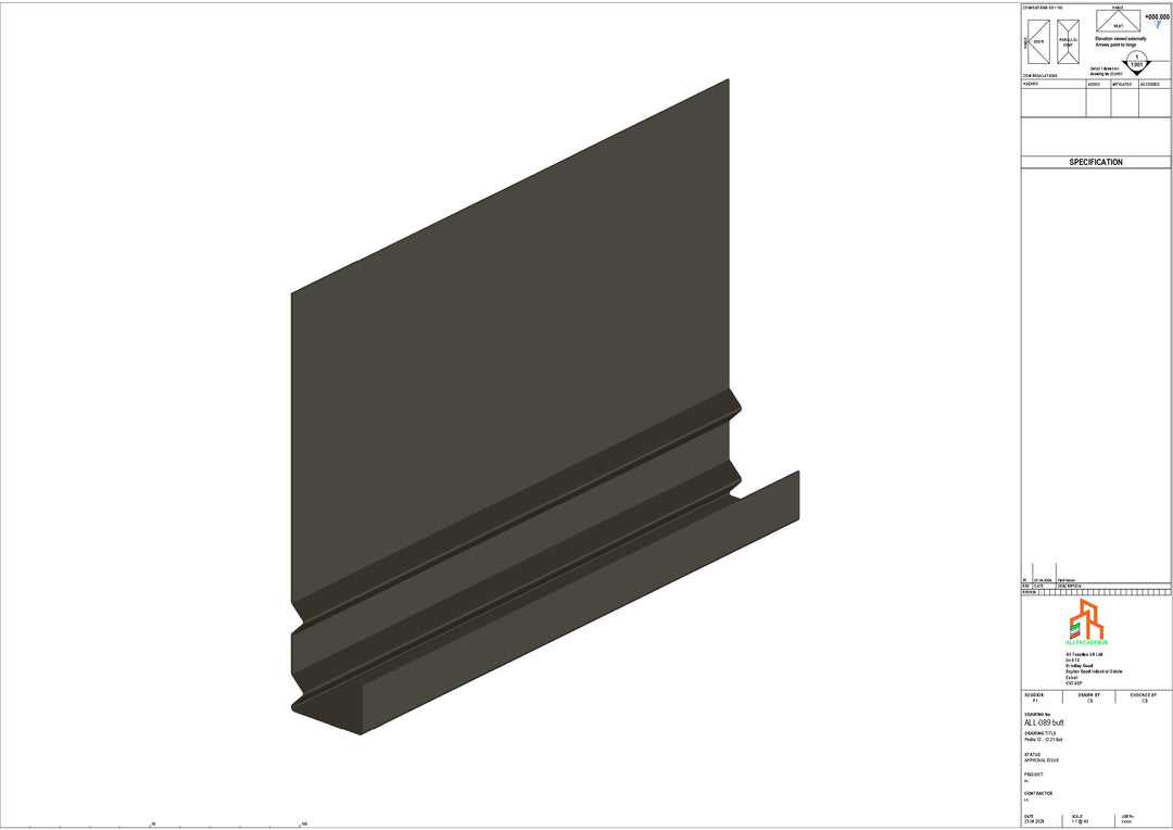 Aluminium Fascia Board - Type 12 - Butt Strap