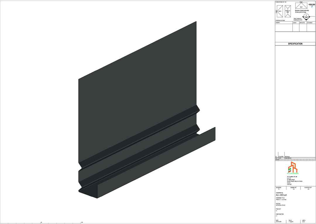 Aluminium Fascia Board - Type 12 - Butt Strap