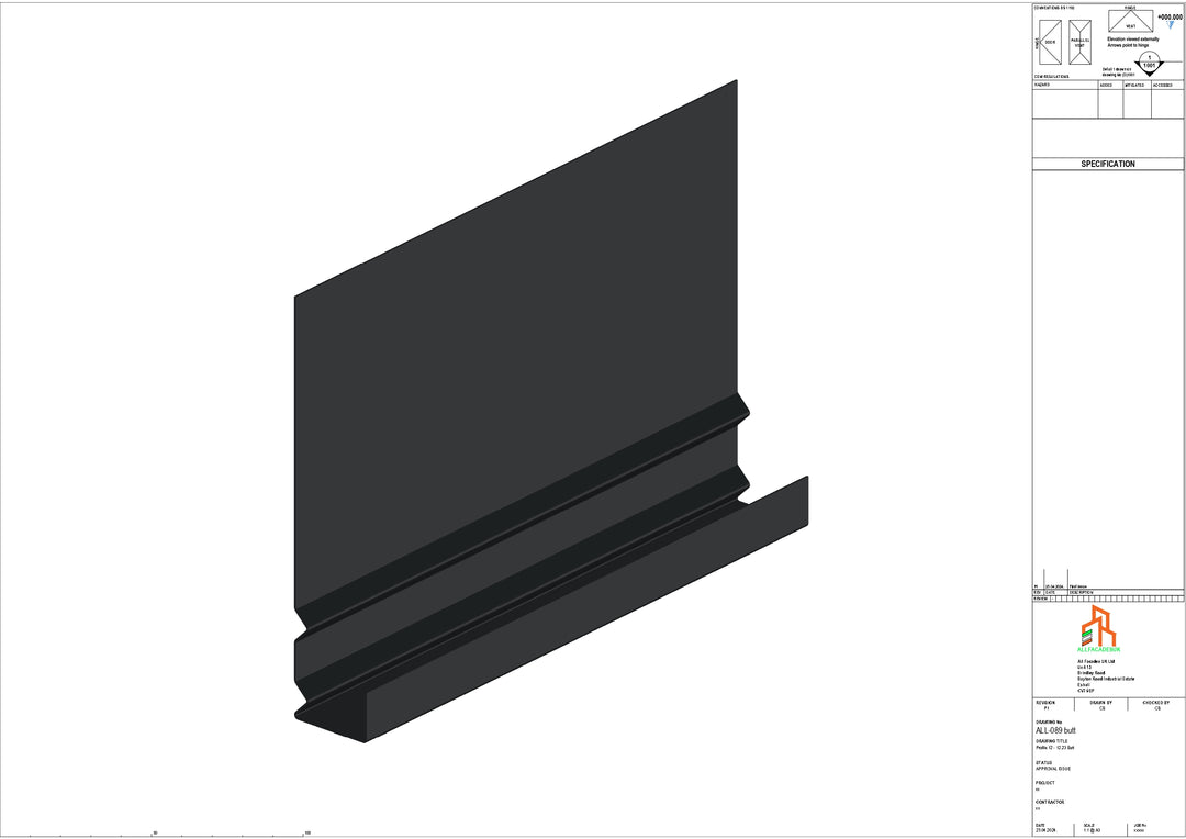 Aluminium Fascia Board - Type 12 - Butt Strap