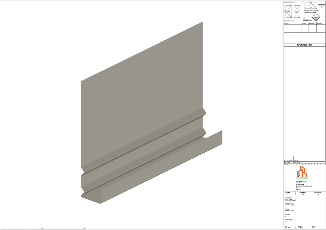 Aluminium Fascia Board - Type 12 - Butt Strap