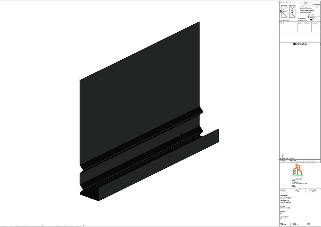 Aluminium Fascia Board - Type 12 - Butt Strap