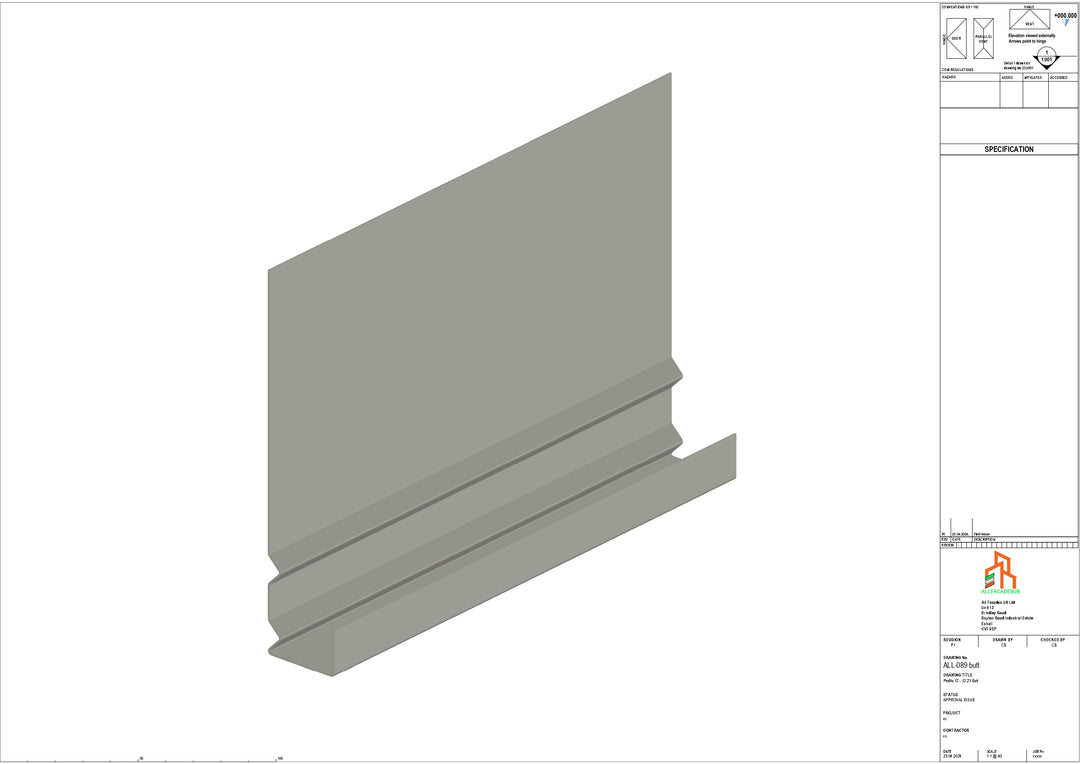 Aluminium Fascia Board - Type 12 - Butt Strap