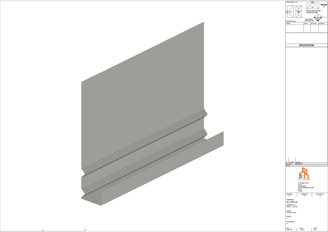 Aluminium Fascia Board - Type 12 - Butt Strap