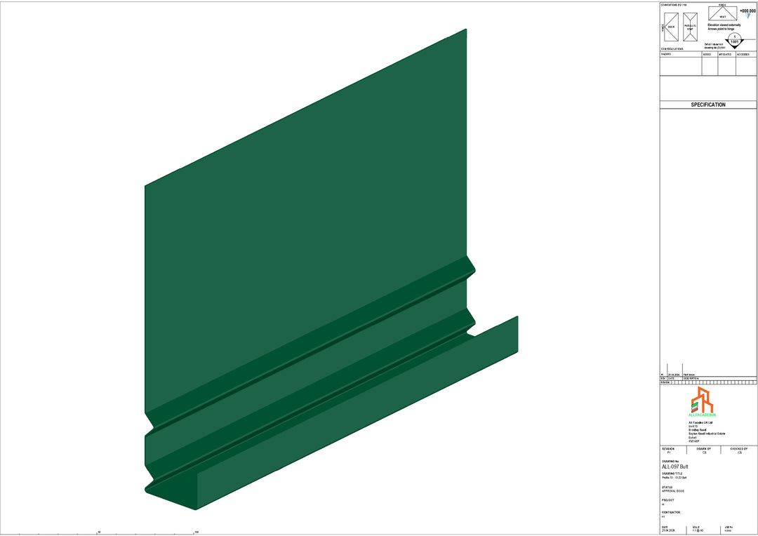 Aluminium Fascia Board - Type 13 - Butt Strap