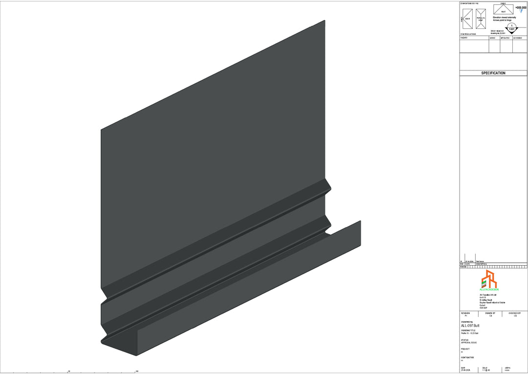 Aluminium Fascia Board - Type 13 - Butt Strap