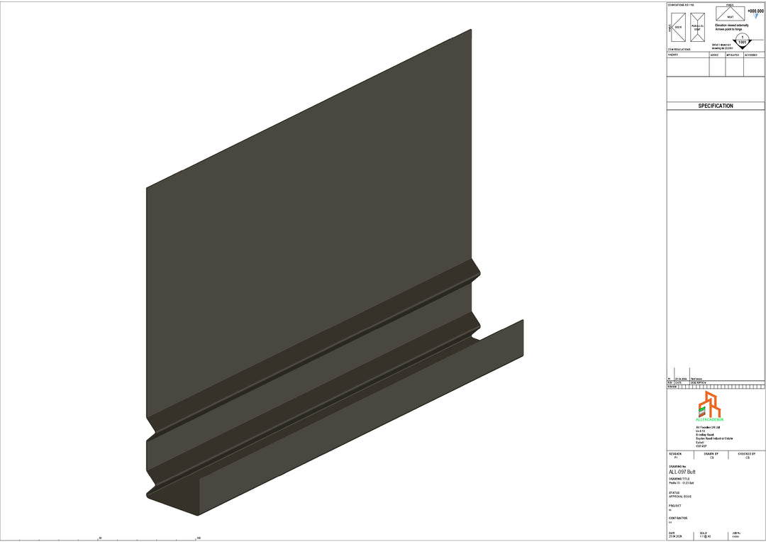 Aluminium Fascia Board - Type 13 - Butt Strap