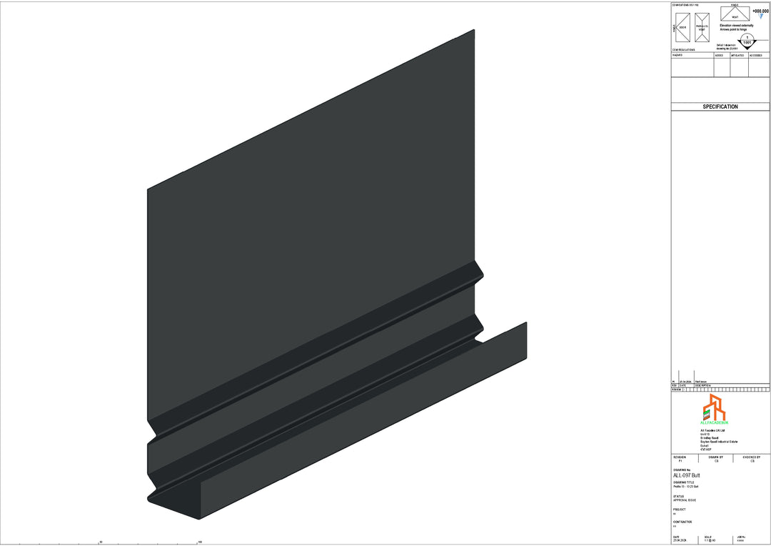 Aluminium Fascia Board - Type 13 - Butt Strap
