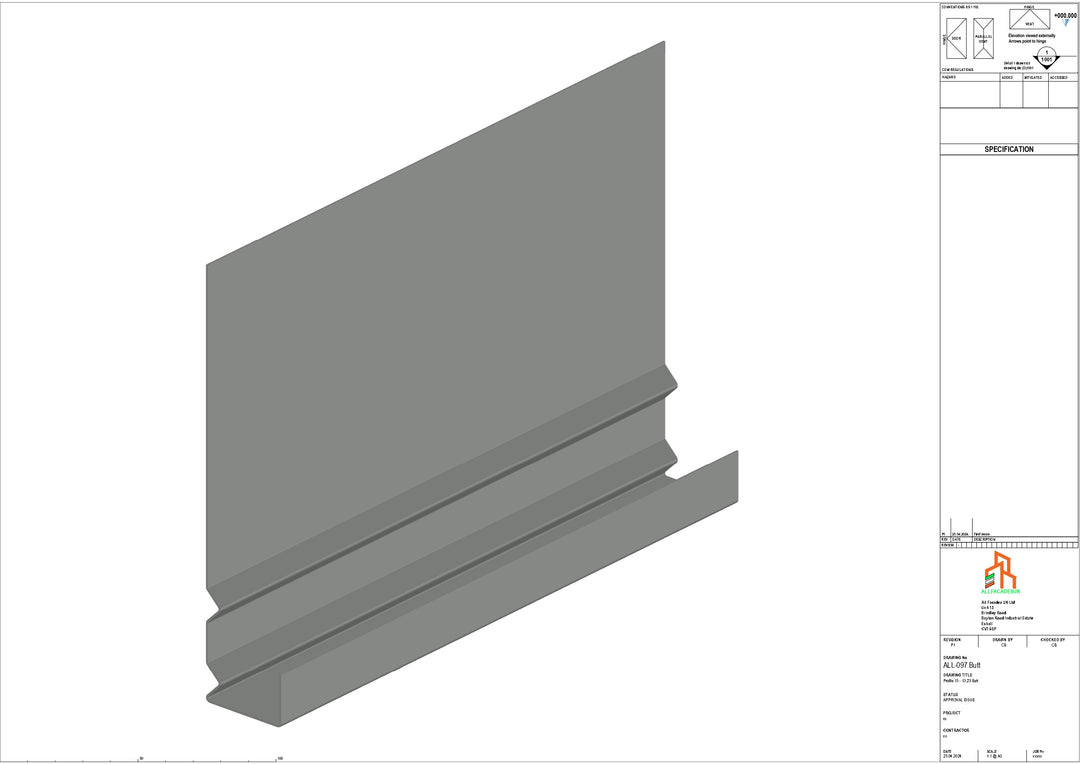 Aluminium Fascia Board - Type 13 - Butt Strap