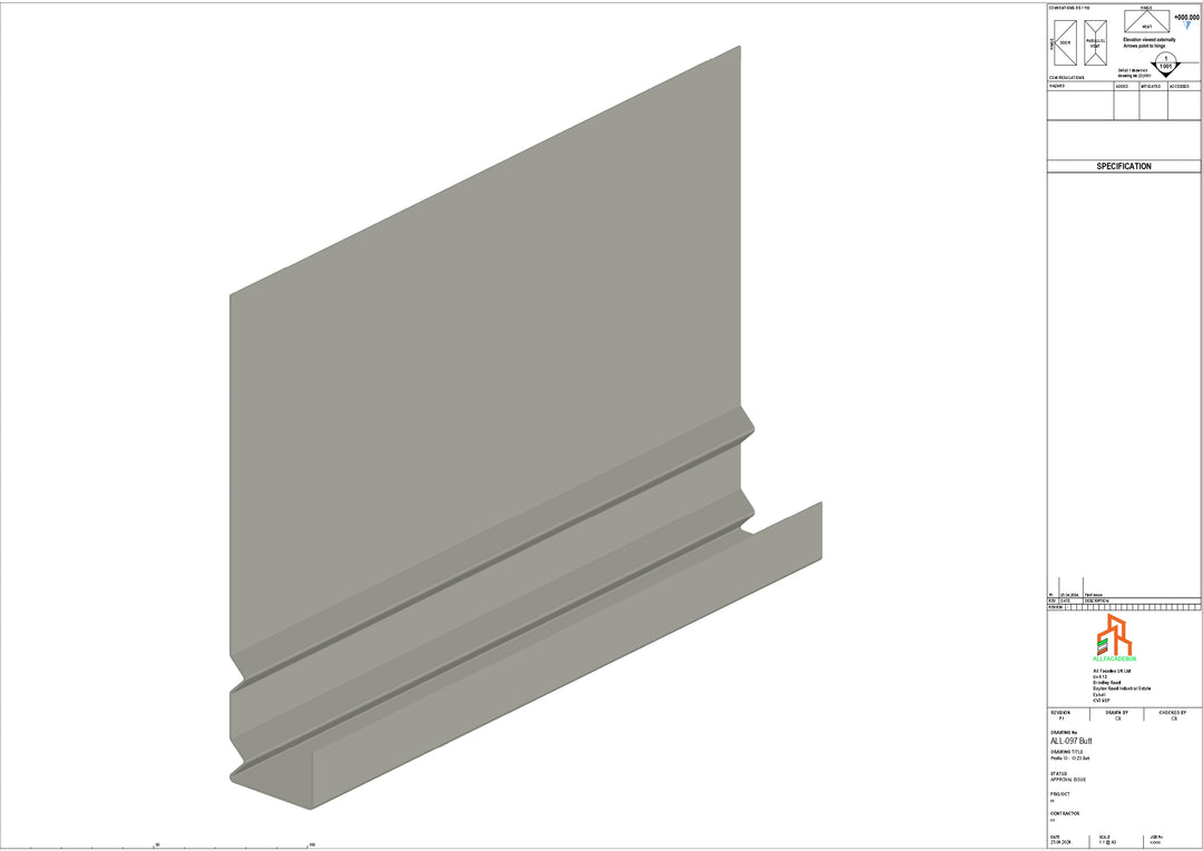 Aluminium Fascia Board - Type 13 - Butt Strap