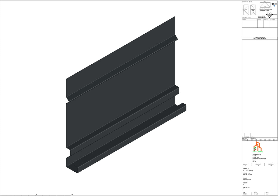 Aluminium Fascia Board - Type 14 - Butt Strap