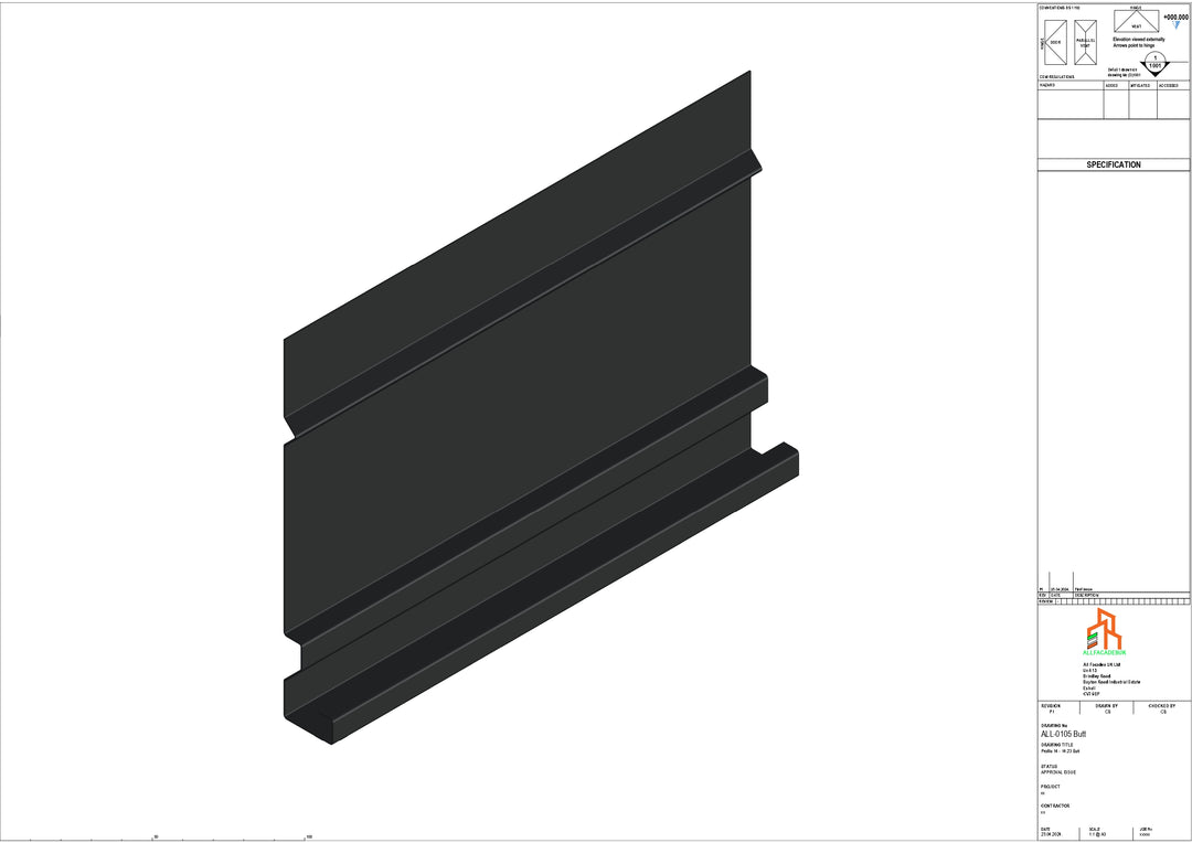Aluminium Fascia Board - Type 14 - Butt Strap