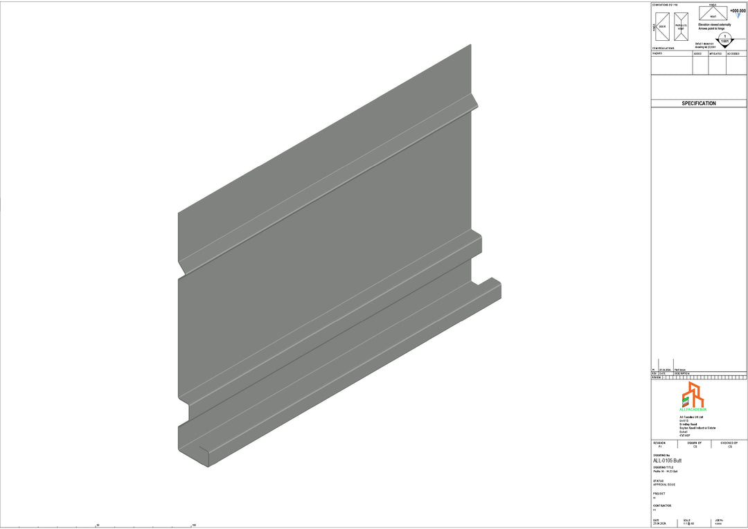 Aluminium Fascia Board - Type 14 - Butt Strap