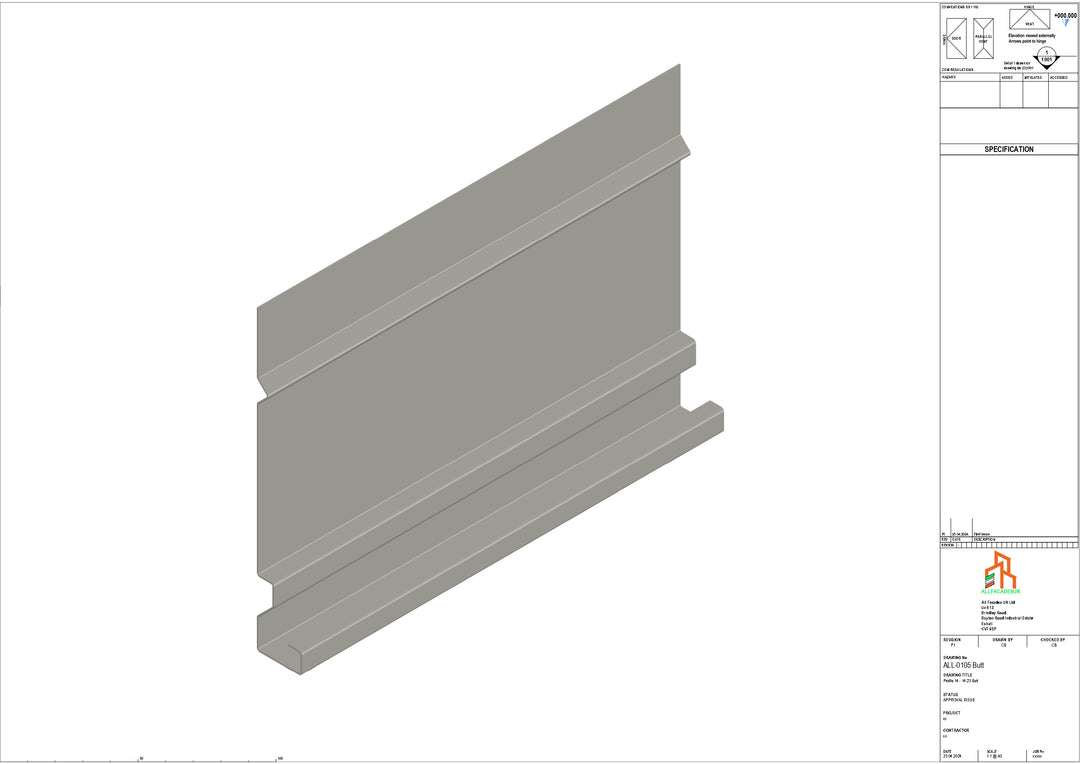 Aluminium Fascia Board - Type 14 - Butt Strap