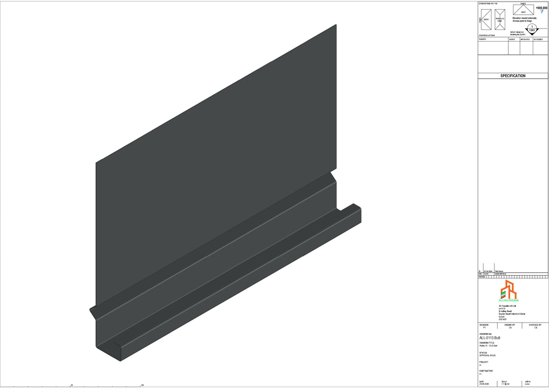 Aluminium Fascia Board - Type 15 - Butt Strap