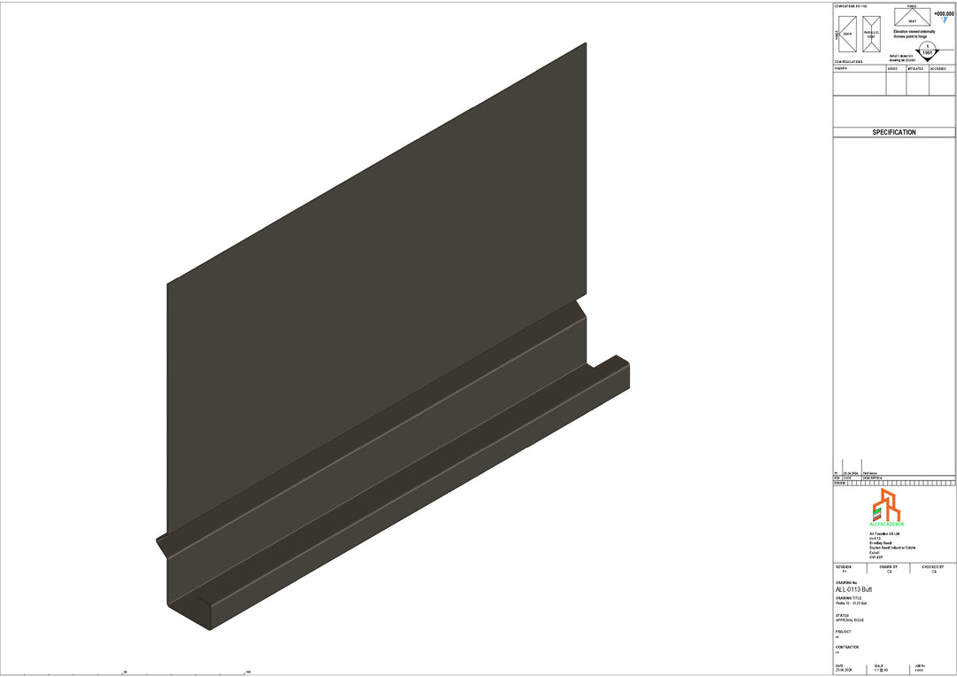 Aluminium Fascia Board - Type 15 - Butt Strap