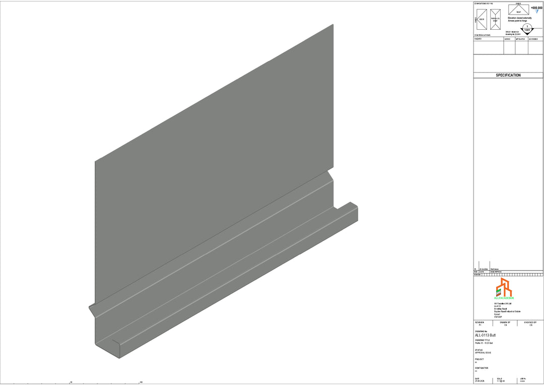 Aluminium Fascia Board - Type 15 - Butt Strap