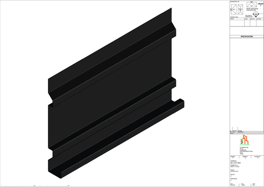 Aluminium Fascia Board - Type 16 - Butt Strap
