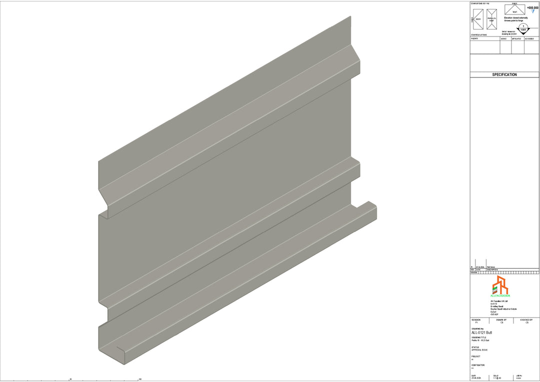 Aluminium Fascia Board - Type 16 - Butt Strap