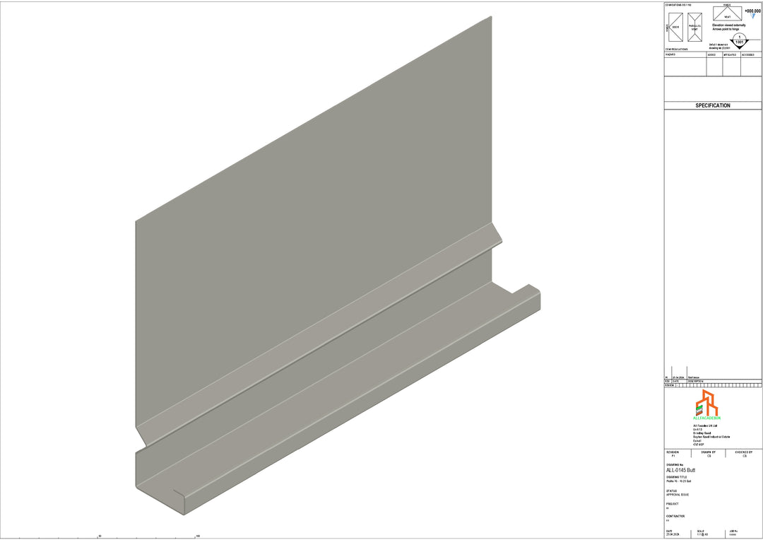 Aluminium Fascia Board - Type 19 - Butt Strap