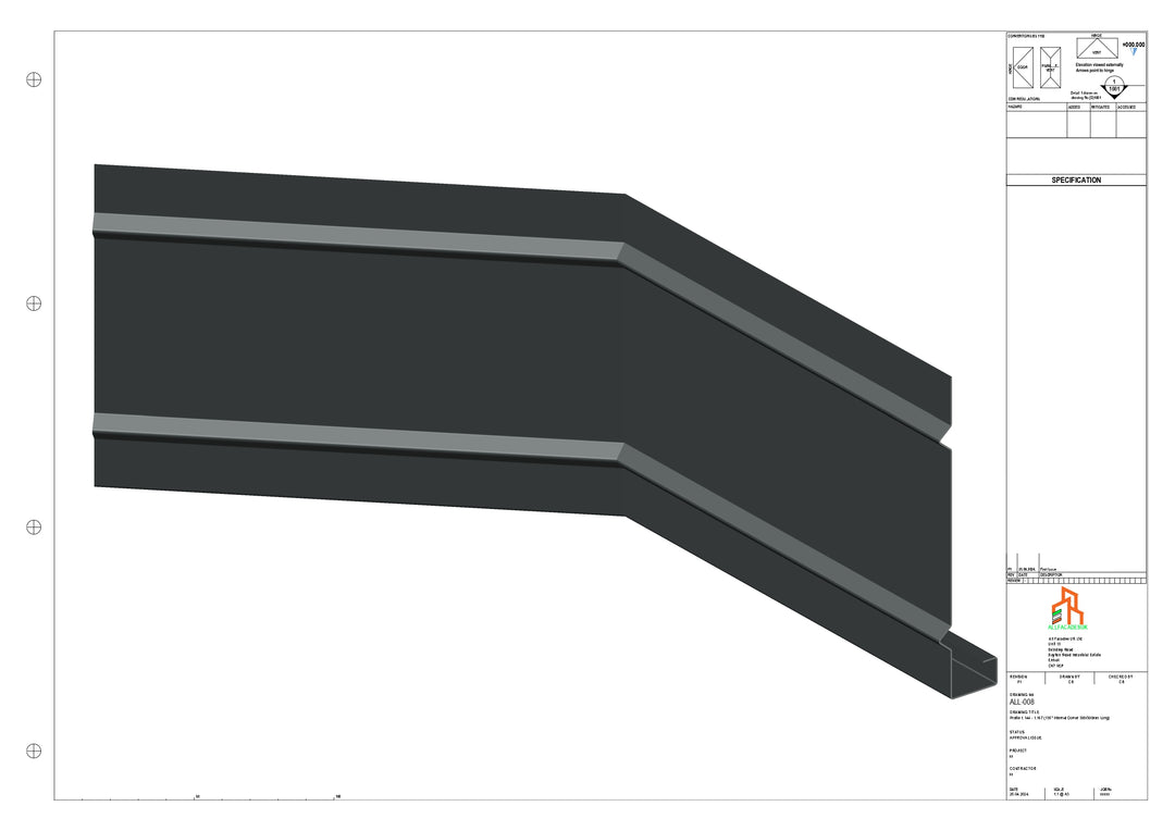 Aluminium Fascia Board 135 Int Corner 300x300mm