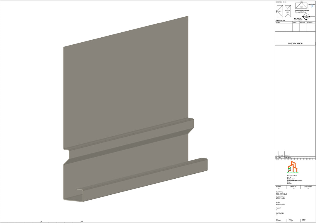 Aluminium Fascia Board - Type 2 - Butt Strap