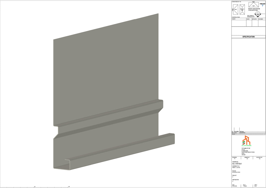 Aluminium Fascia Board - Type 2 - Butt Strap