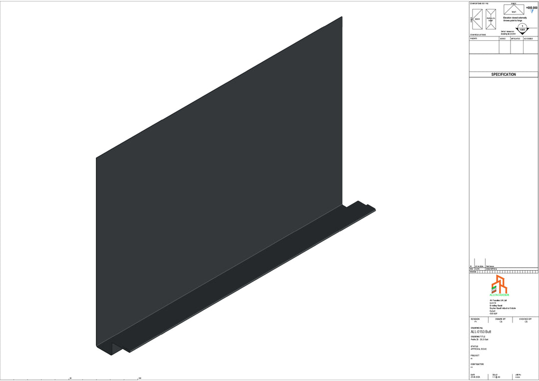 Aluminium Fascia Board - Type 20 - Butt Strap