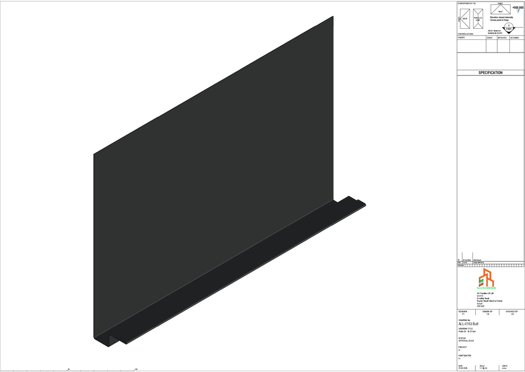 Aluminium Fascia Board - Type 20 - Butt Strap