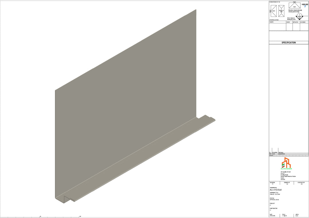 Aluminium Fascia Board - Type 20 - Butt Strap