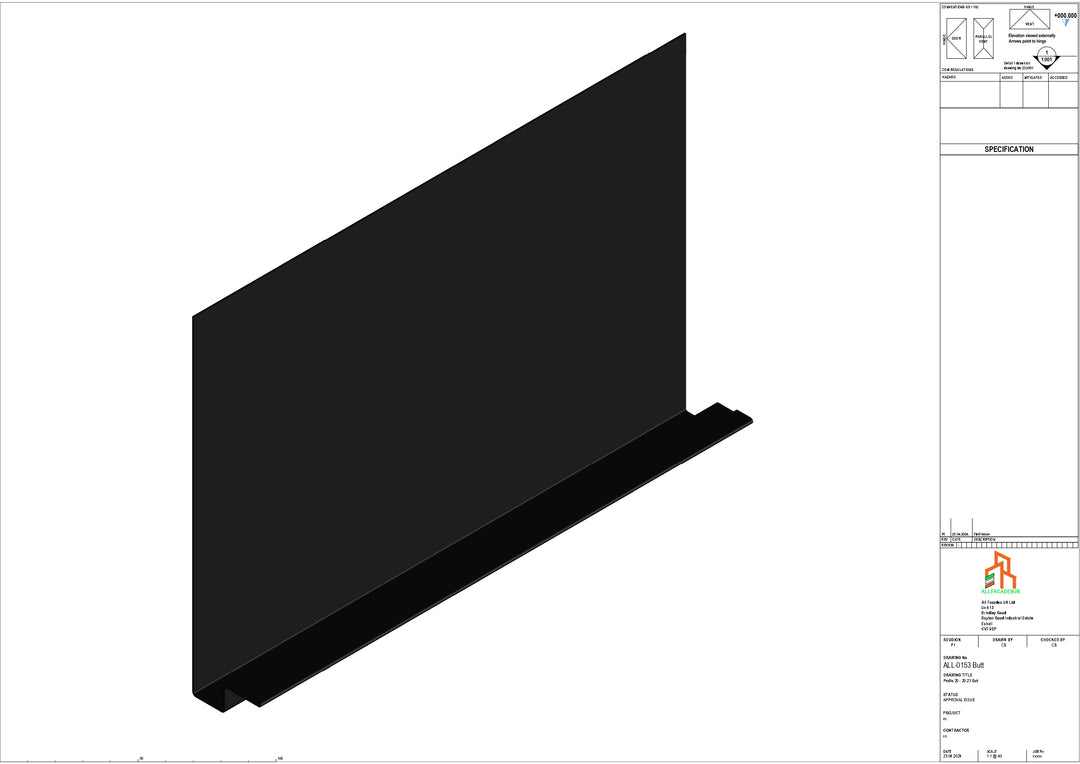 Aluminium Fascia Board - Type 20 - Butt Strap