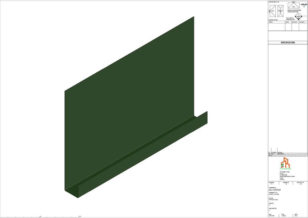 Aluminium Fascia Board - Type 22 - Butt Strap