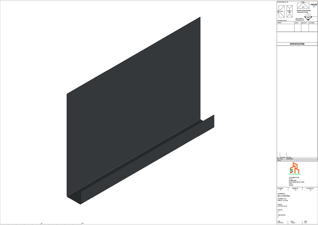 Aluminium Fascia Board - Type 22 - Butt Strap