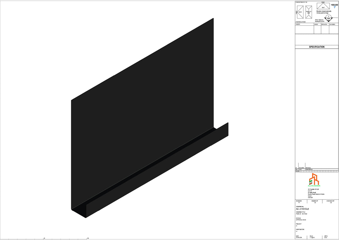 Aluminium Fascia Board - Type 22 - Butt Strap