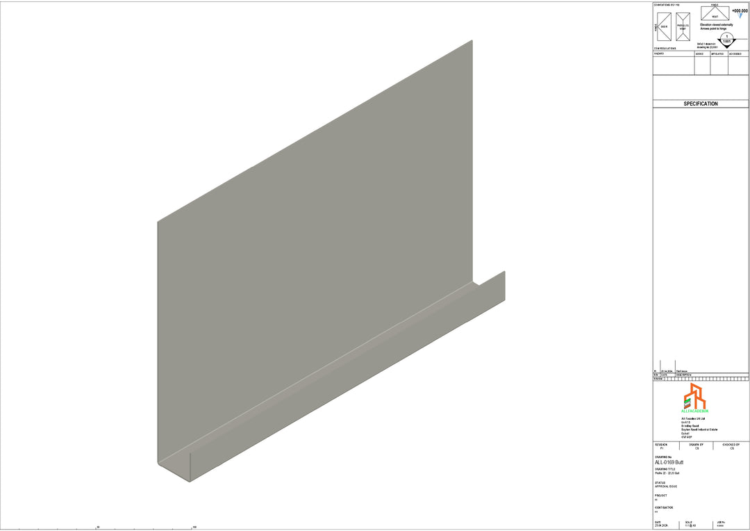 Aluminium Fascia Board - Type 22 - Butt Strap