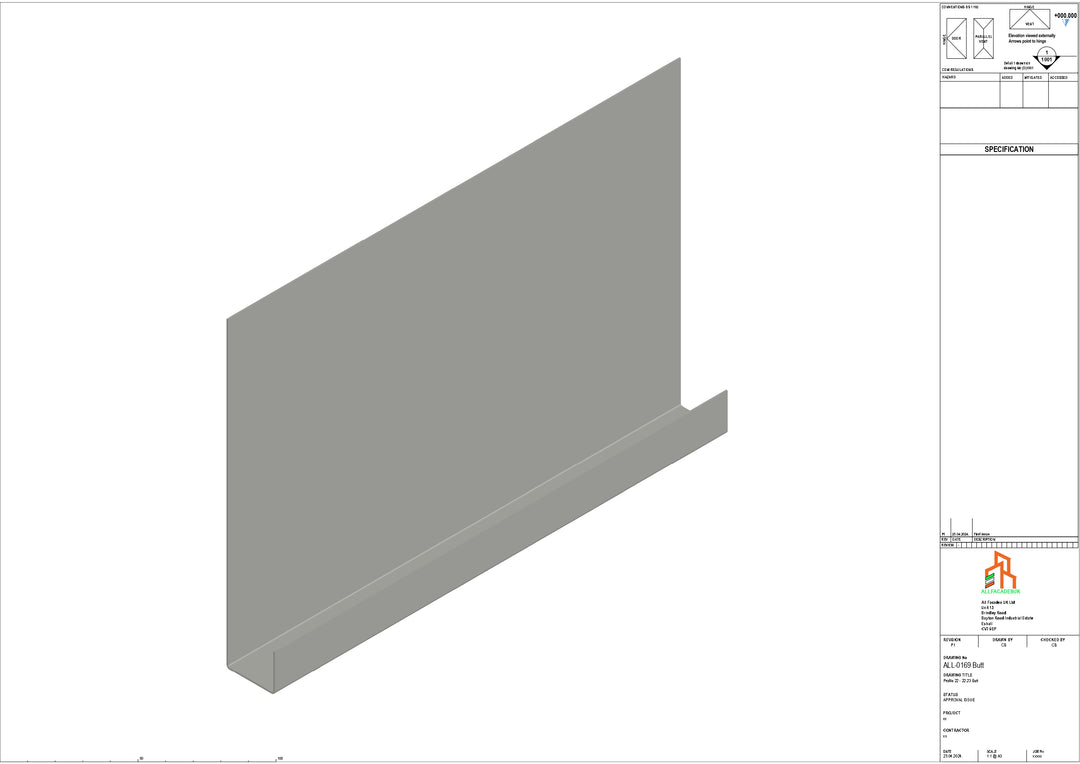 Aluminium Fascia Board - Type 22 - Butt Strap