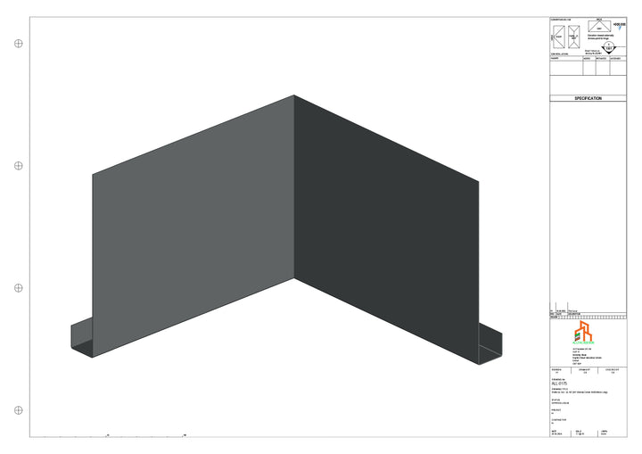 Aluminium Fascia Board - Type 22 - 90 Int Corner 300x300mm