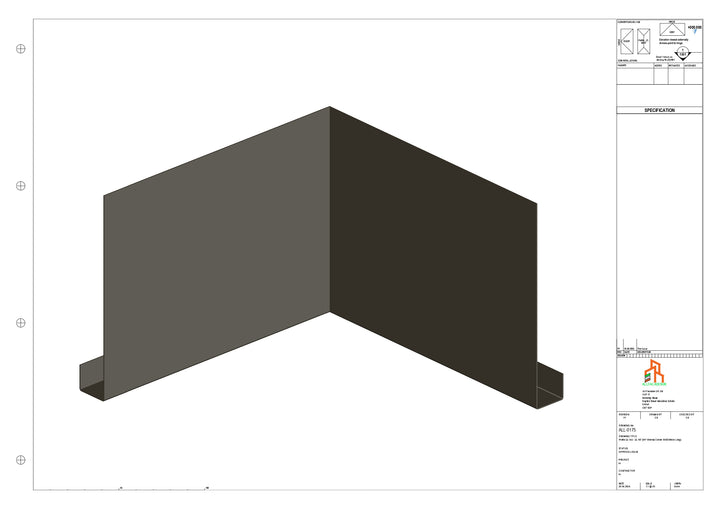 Aluminium Fascia Board - Type 22 - 90 Int Corner 300x300mm