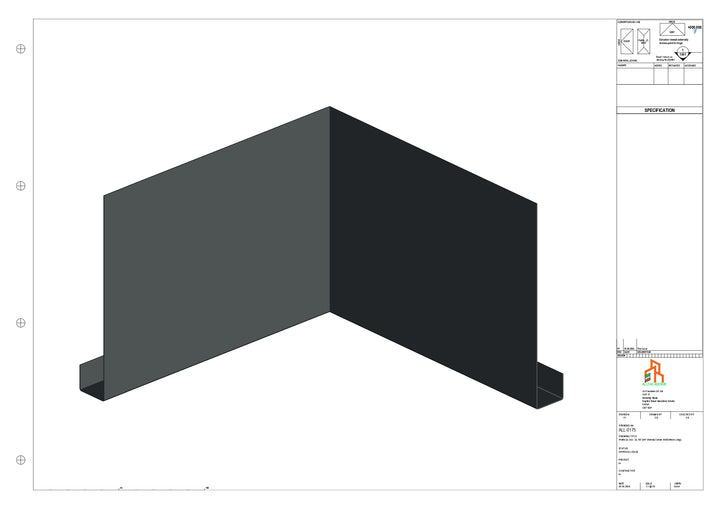 Aluminium Fascia Board - Type 22 - 90 Int Corner 300x300mm